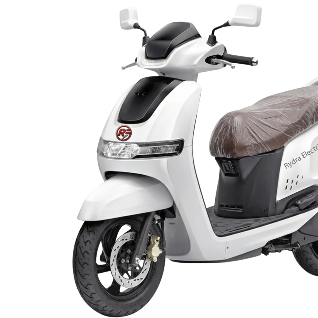 Front view of Rydra Neo X modern electric scooter with upgraded design