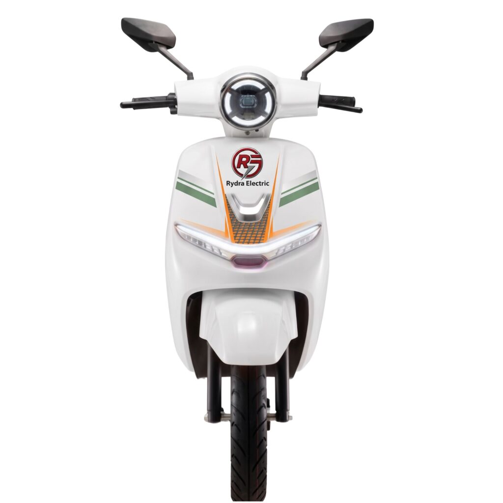 Front view of Rydra Aura electric scooter premium design for modern city commuting